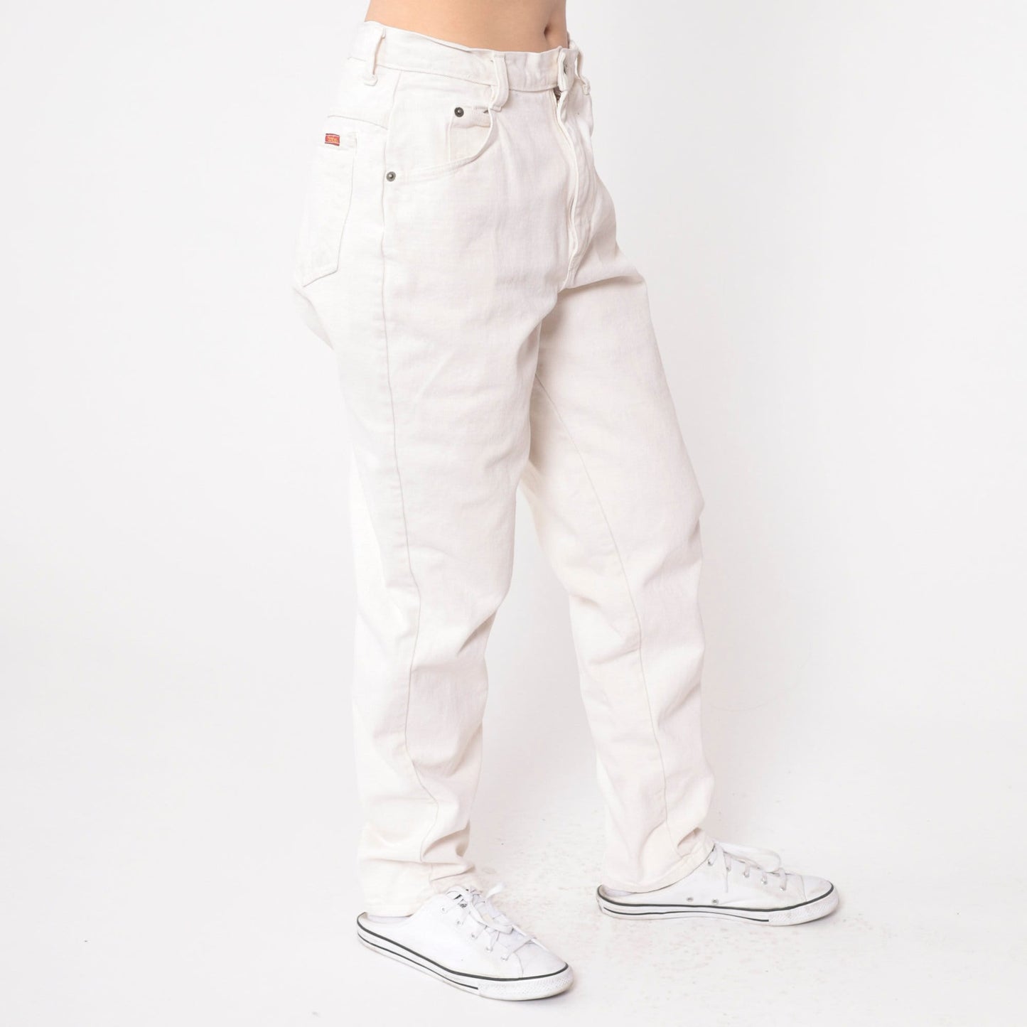 90s Bonjour White Tapered Mom Jeans High Waist Denim Medium