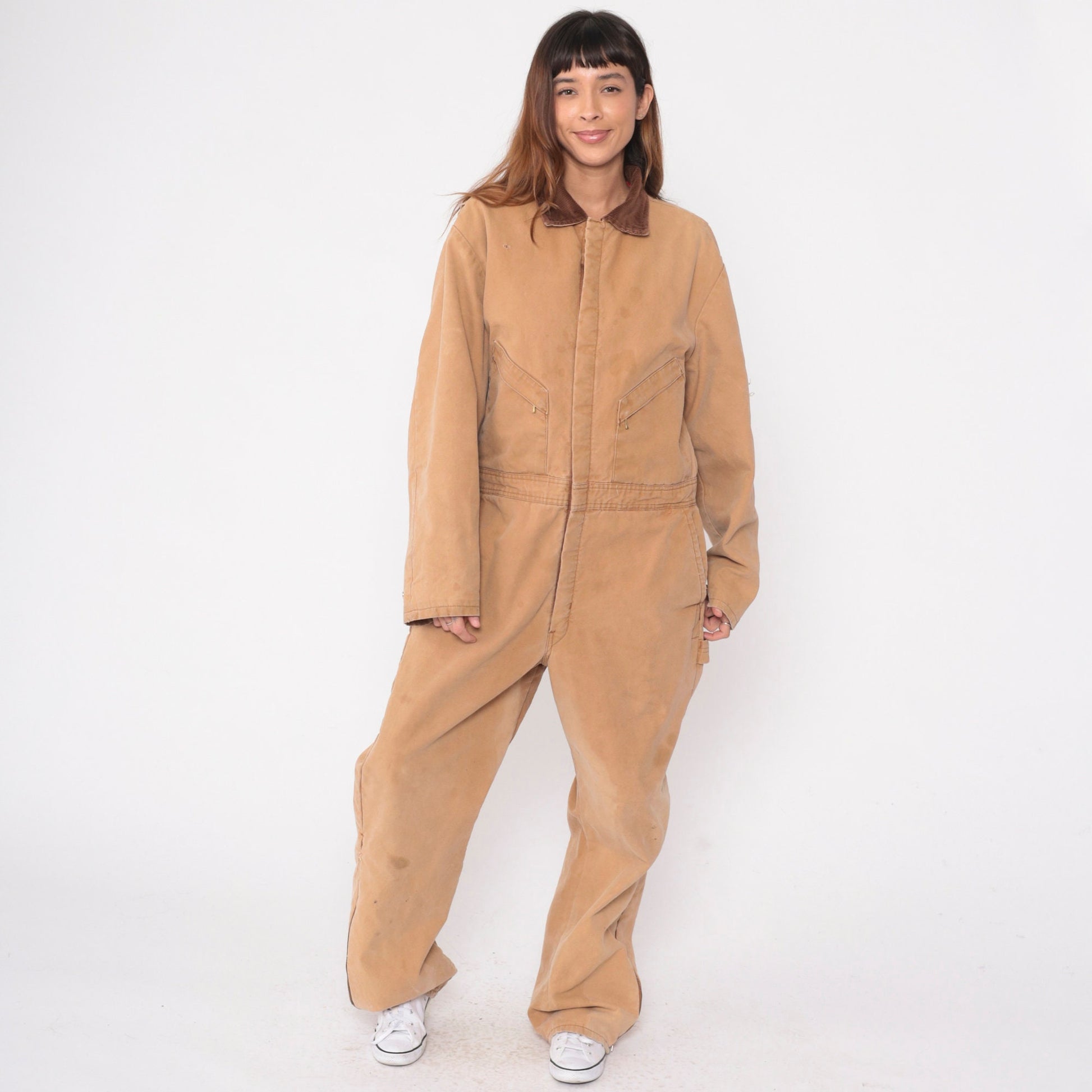 90s Walls Zero Zone Insulated Coveralls Tan Corduroy Workwear Jumpsuit Large