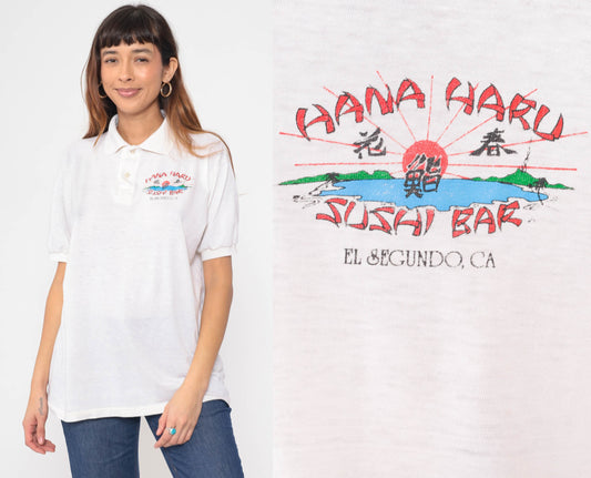 90s Hana Haru Sushi Bar Polo Shirt El Segundo California Extra Large