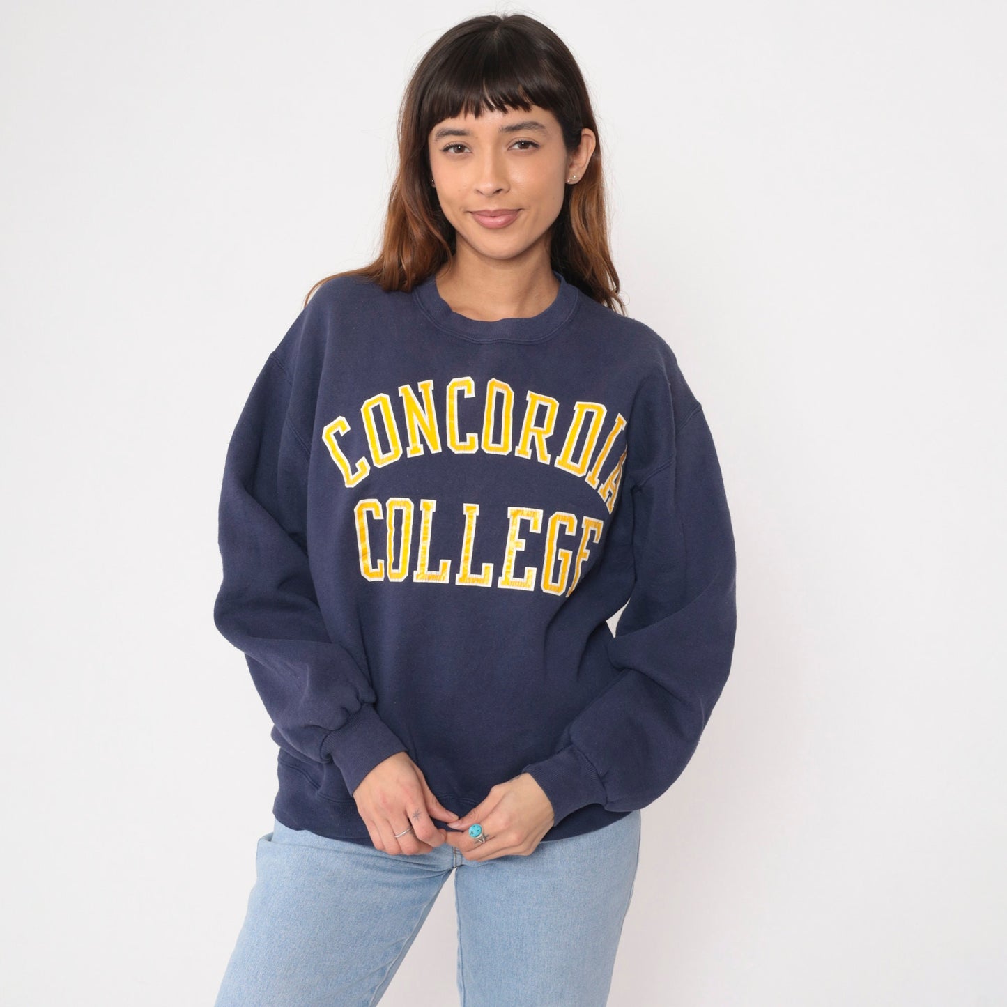 90s Concordia College Moorhead Minnesota Navy Sweatshirt Extra Large