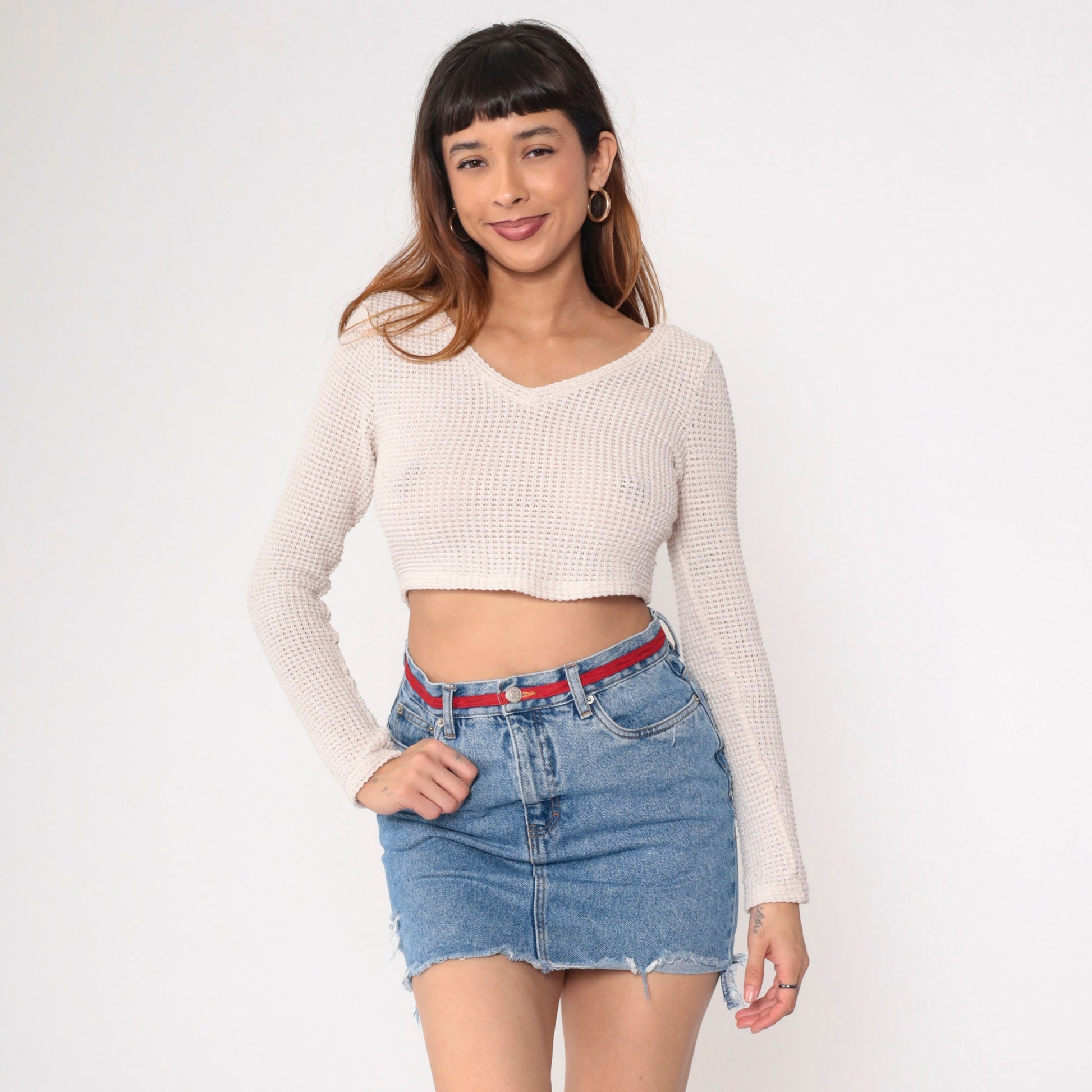 Tommy Hilfiger Y2K Denim Mini Skirt Blue High-Waisted Cutoff Small 6