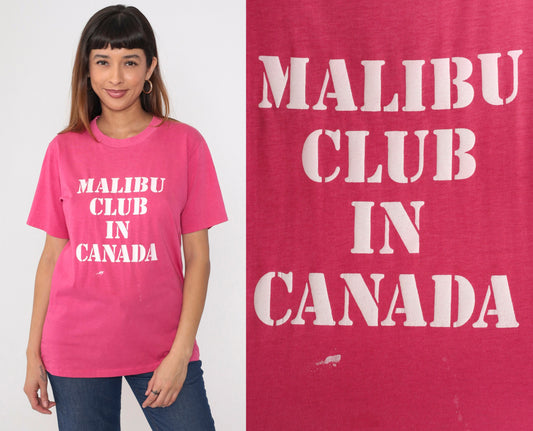 80s Malibu Club Canada Young Life Camp Graphic T-Shirt Pink Medium