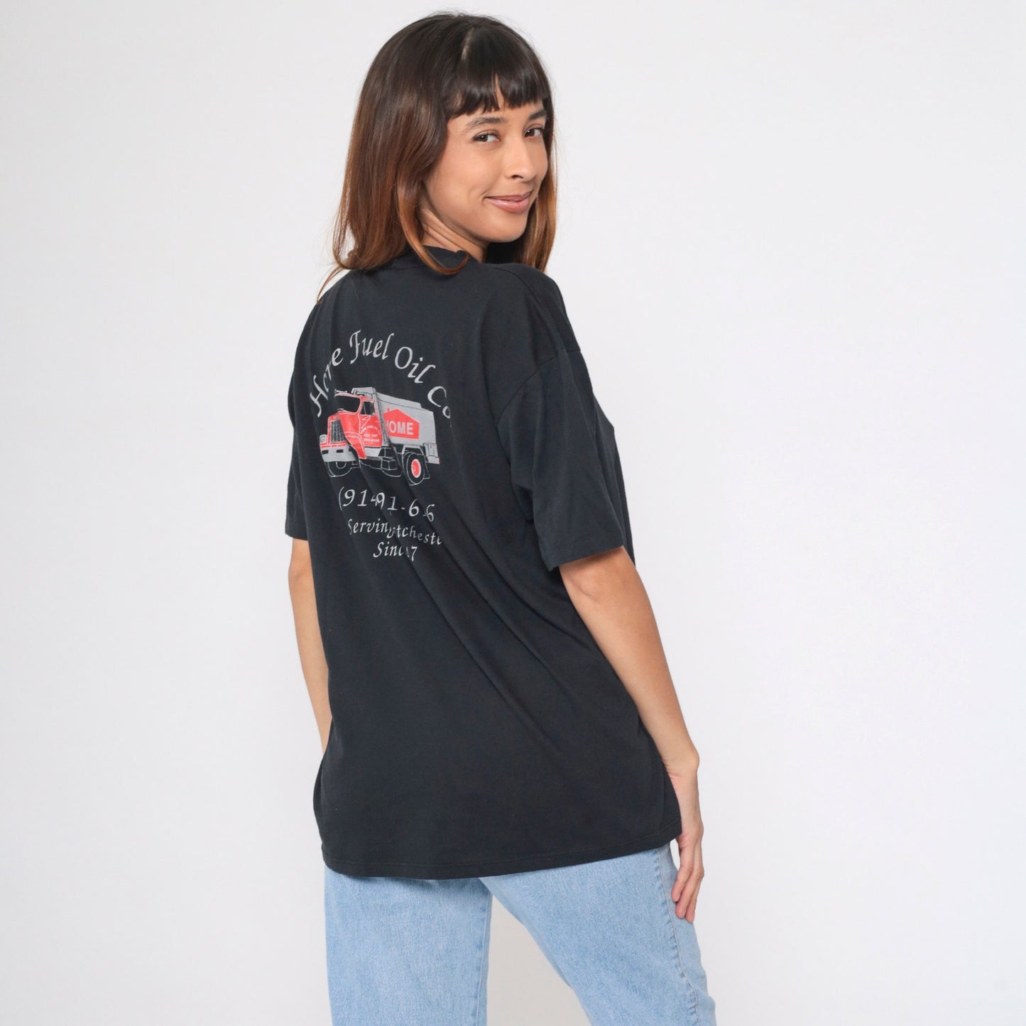 90s Home Fuel Oil Company Graphic T-Shirt Black Extra Large XL