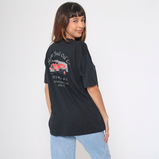 90s Home Fuel Oil Company Graphic T-Shirt Black Extra Large XL