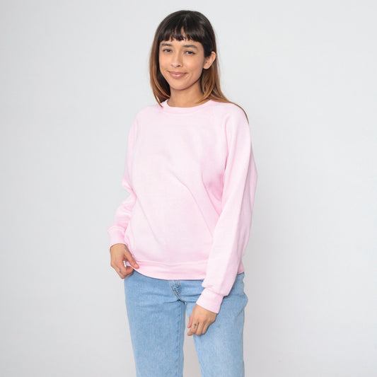 80s Lee Baby Pink Raglan Sweatshirt Crewneck Slouchy Medium