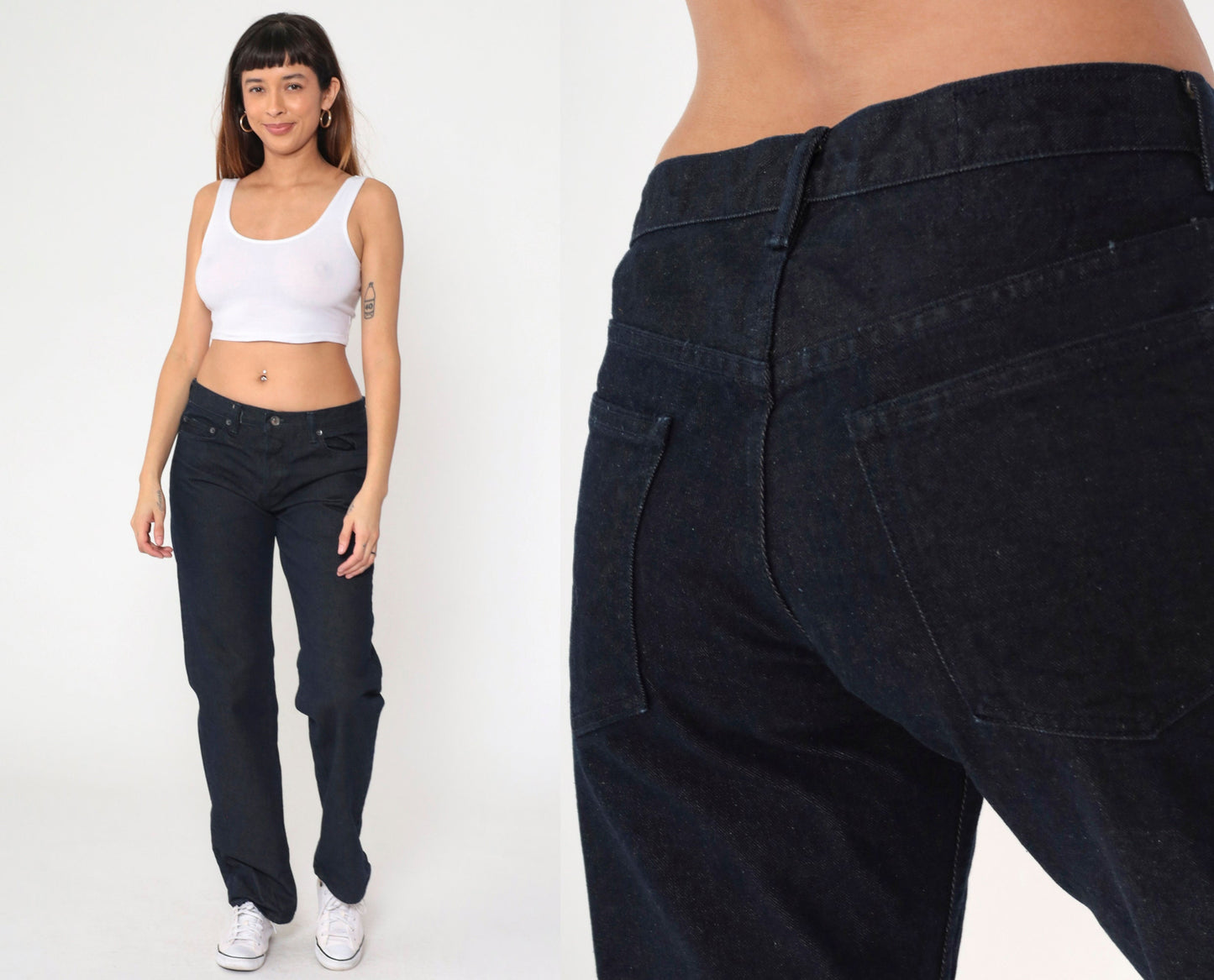 Club Monaco Black Straight Leg Jeans Mid Rise Cotton Denim 32x32