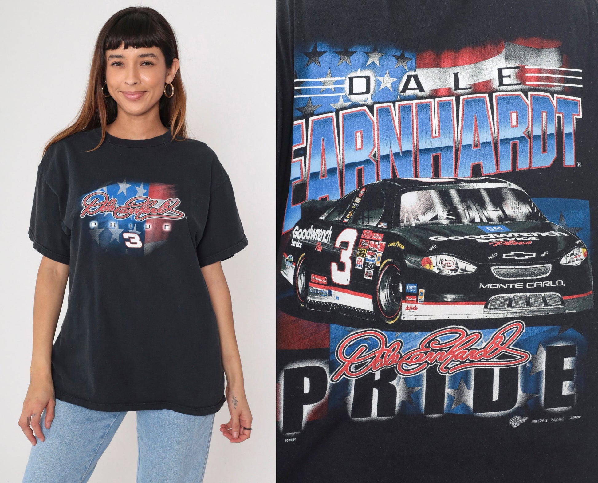 90s Dale Earnhardt #3 Nascar Graphic T-Shirt Black Large L
