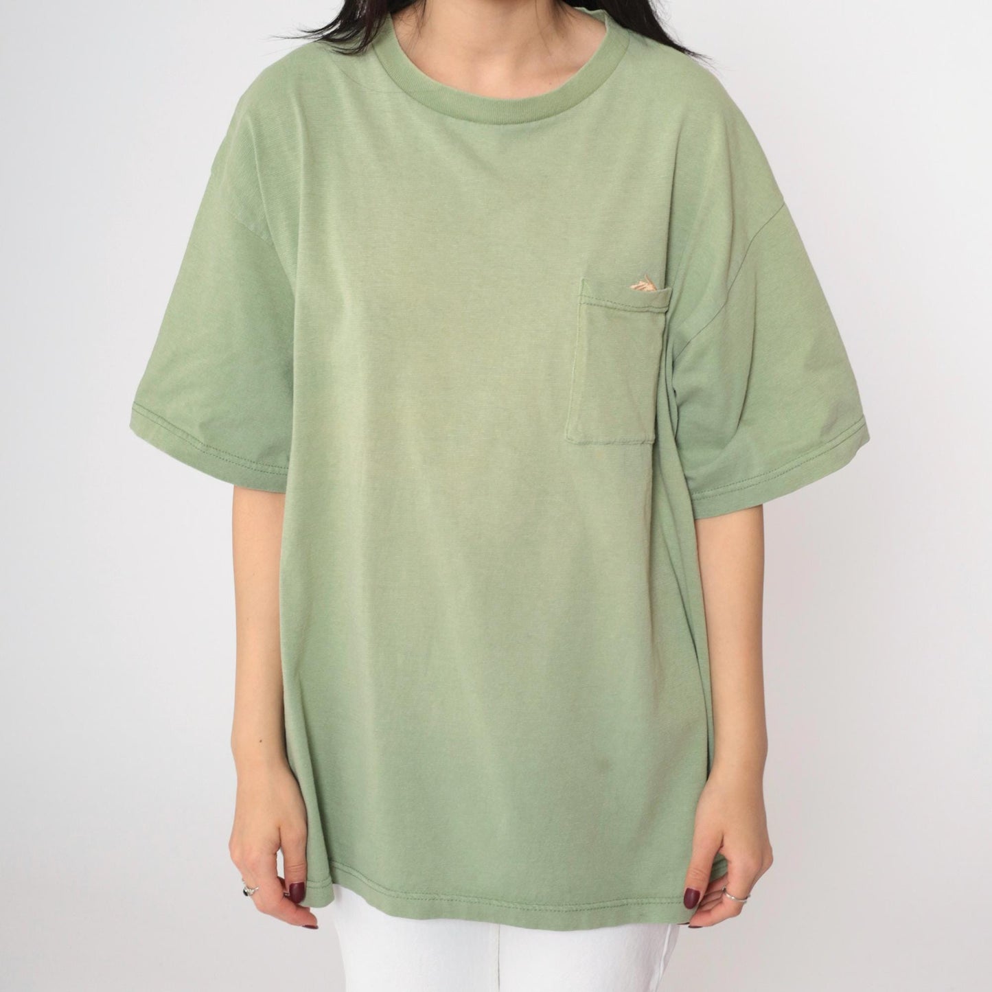 90s Oak Tree at Santa Anita Horse Racing T-Shirt Green Pocket Tee Extra Large XL