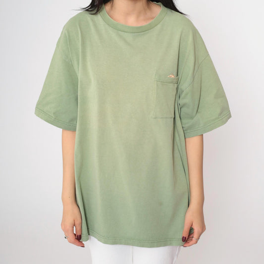90s Oak Tree at Santa Anita Horse Racing T-Shirt Green Pocket Tee Extra Large XL