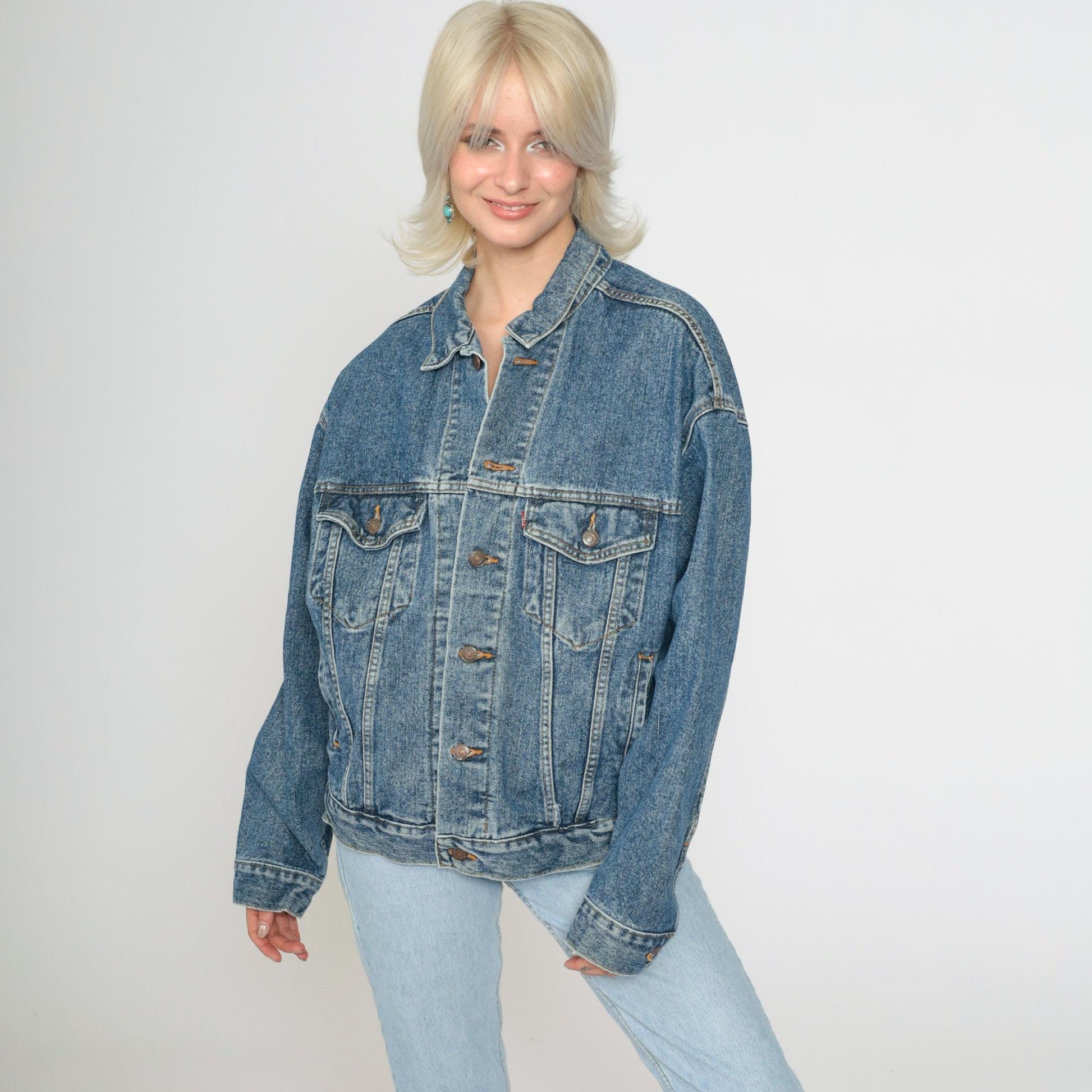 90s Levi's Denim Jacket Blue Button Up Jean Jacket Men's Medium