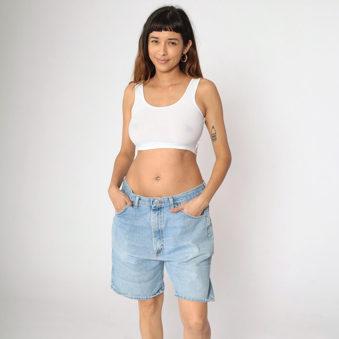 90s Wrangler High Rise Denim Shorts Blue Jean Men's 36