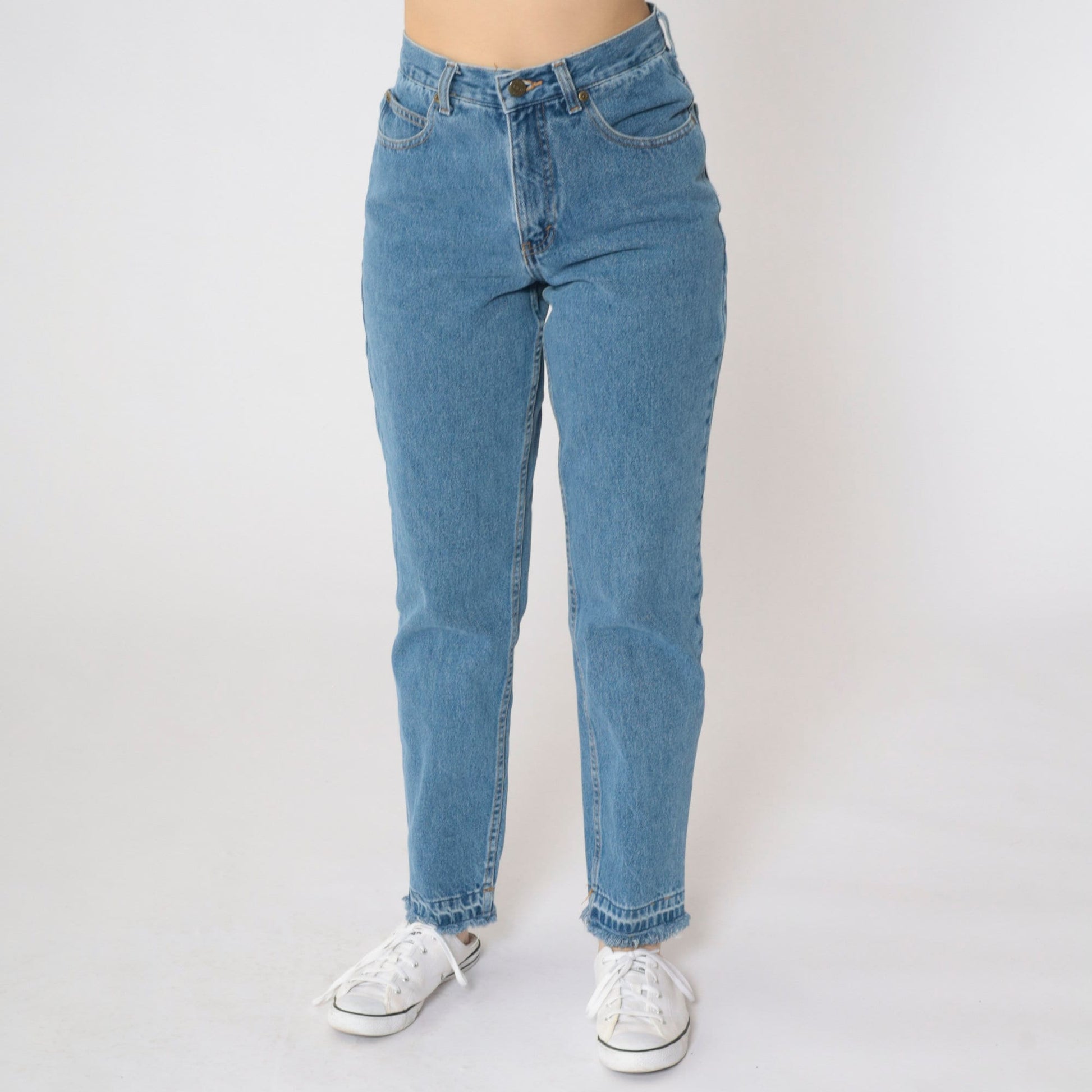 Eddie Bauer Y2K High-Waist Mom Jeans Blue Denim Straight Leg Small 4