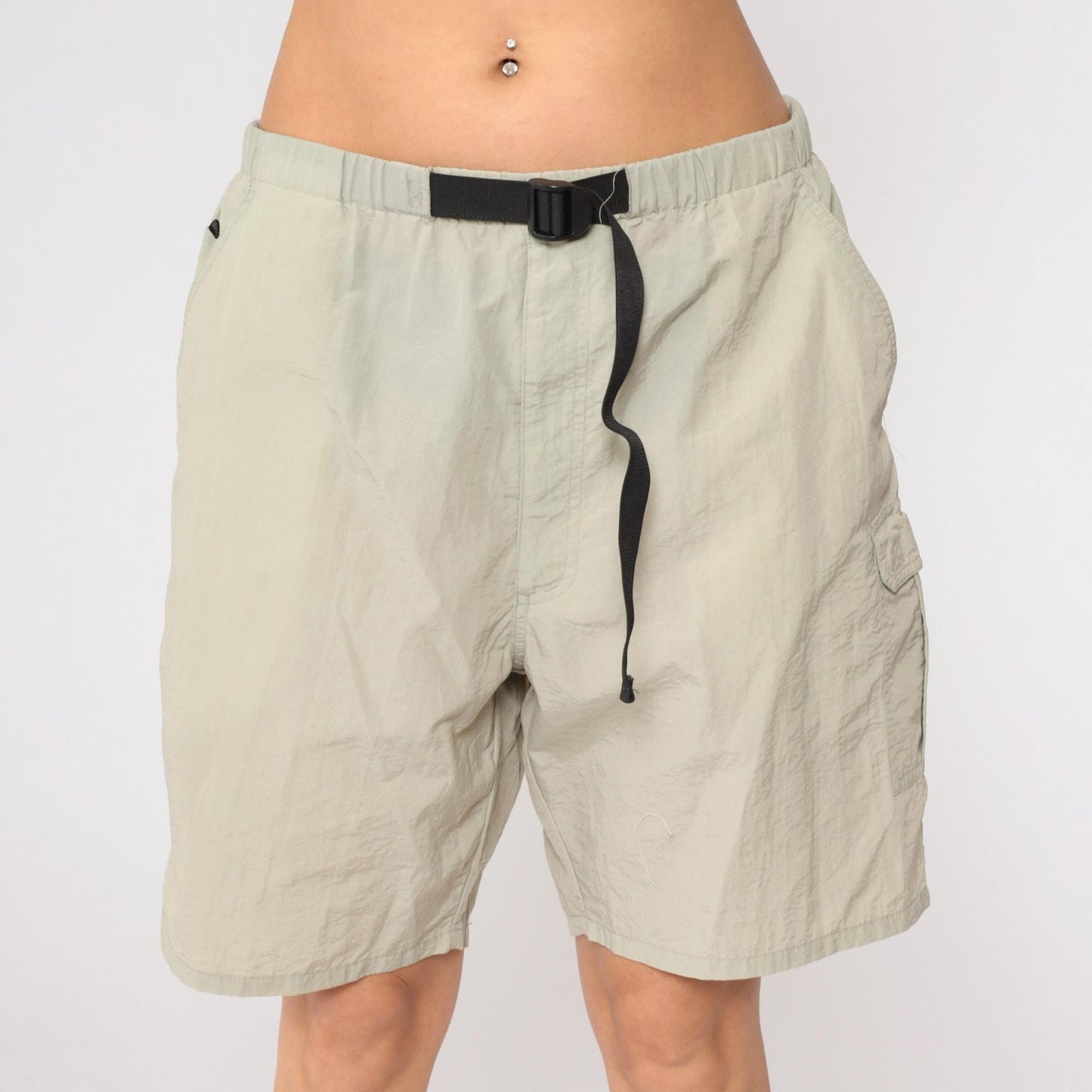 00s St. John's Bay Hiking Shorts Taupe Nylon Drawstring Large L