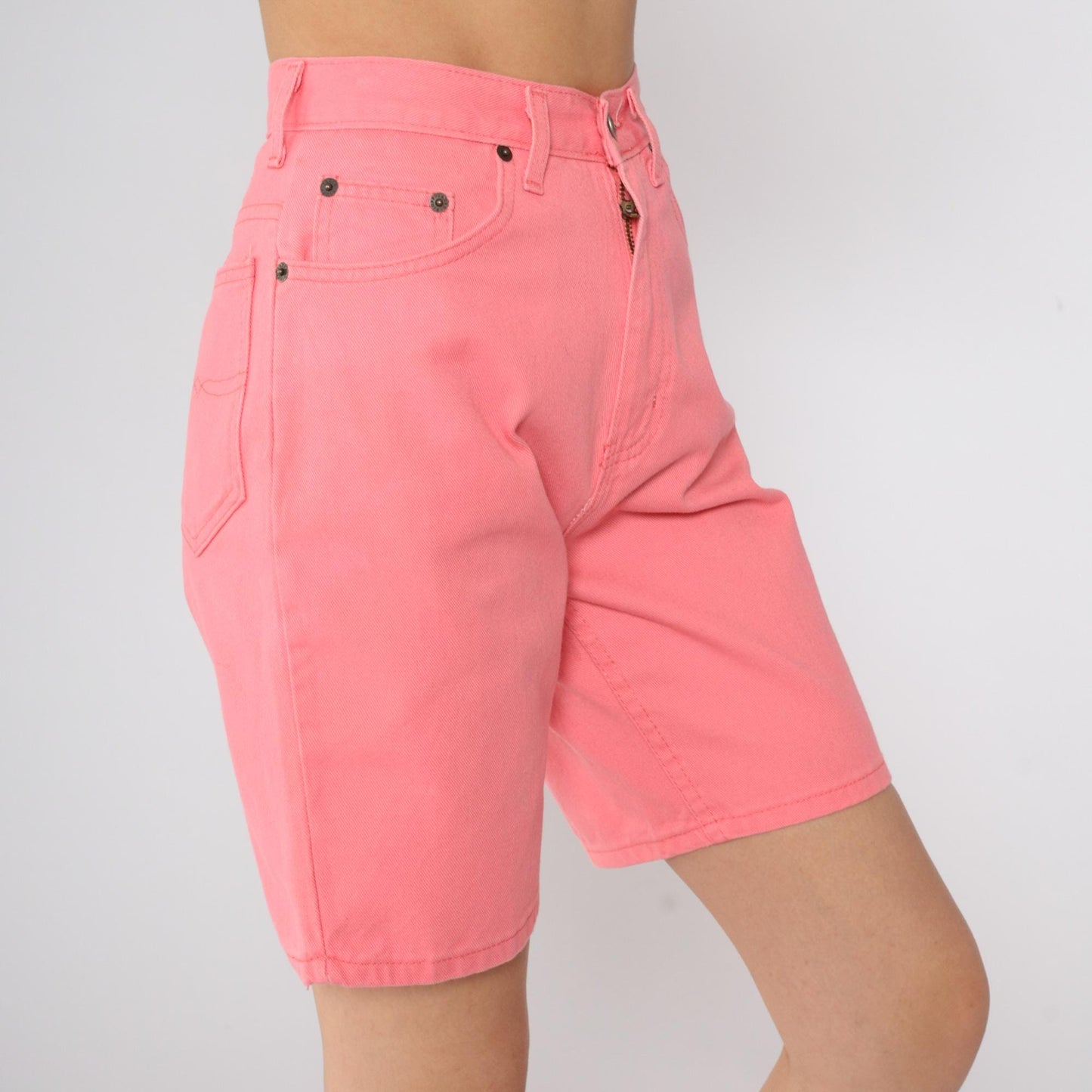 90s Faded Glory Pink Denim Shorts High Waisted Size 4