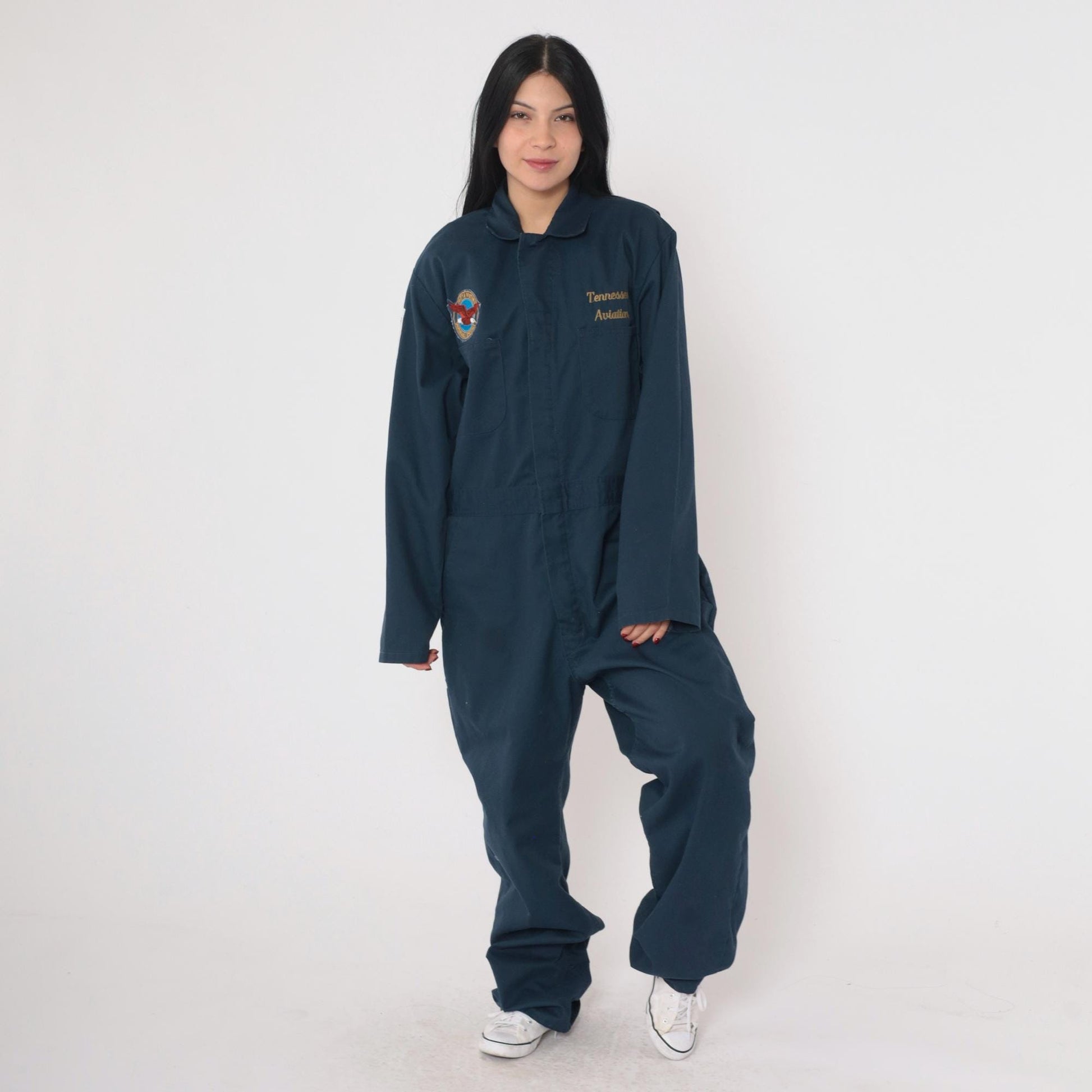 00s Navy Tennessee Aviation Jumpsuit Coveralls Pratt Whitney Exxon Patch Extra Large