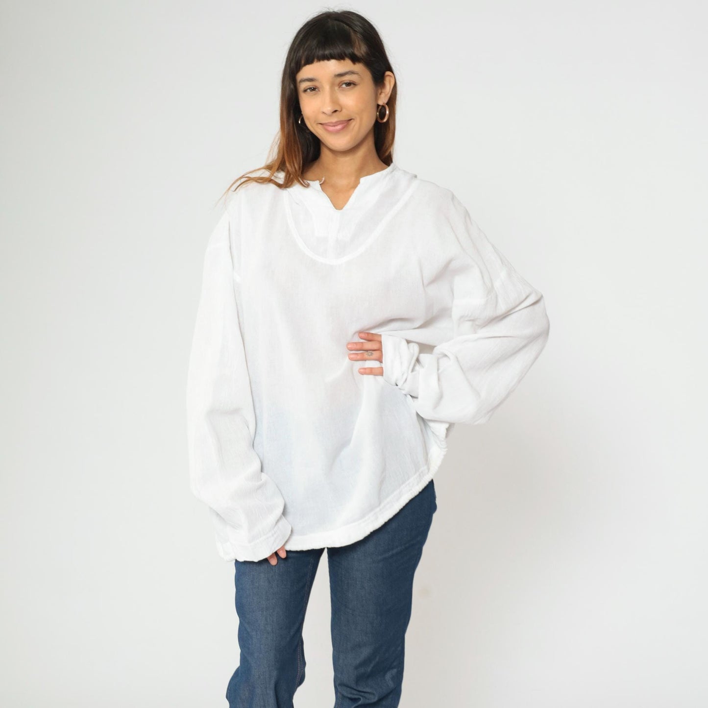 90s Stubbies White Cotton Hooded Windbreaker Jacket Extra Large XL