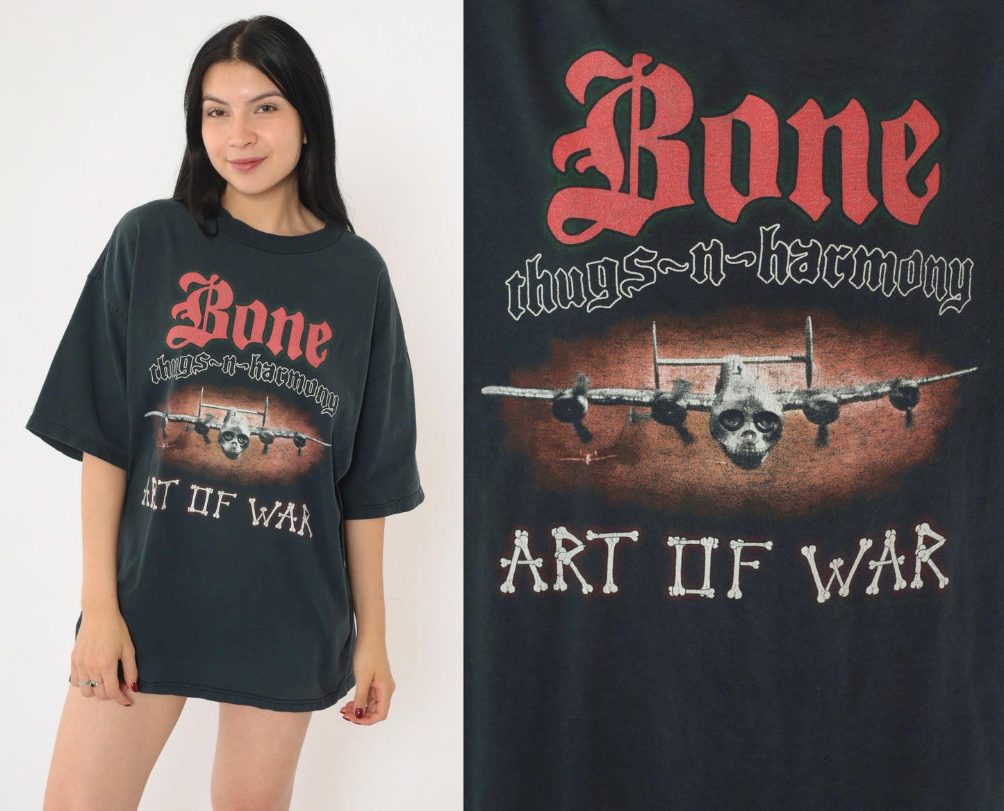 1997 Bone Thugs-N-Harmony Art of War Tour T-Shirt Black Cotton Extra Large XL