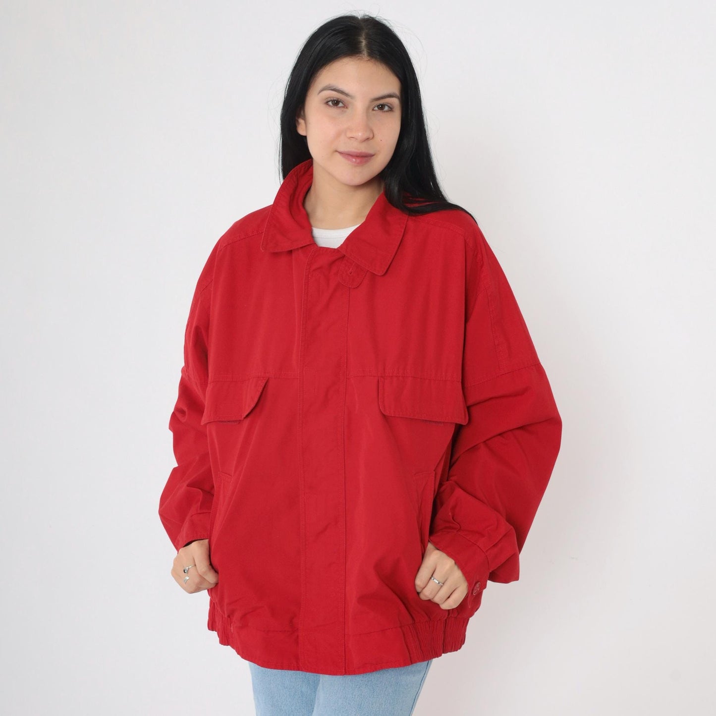 80s London Fog Red Bomber Windbreaker Jacket Extra Large XL