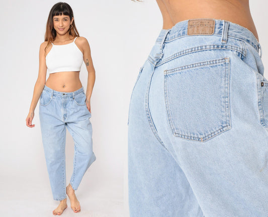 90s Brittania Pleated High-Rise Jeans Blue Denim Petite 16x28