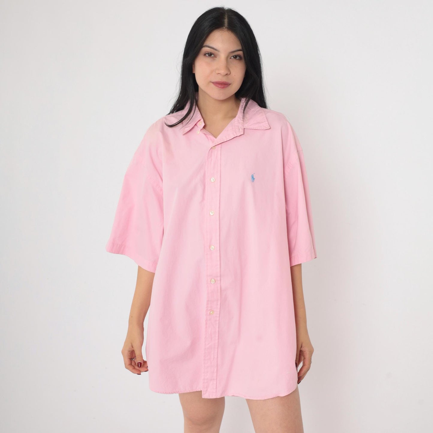 90s Polo Ralph Lauren Pink Cotton Oxford Button-Up Shirt Extra Large XL