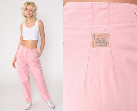 90s The Limited Pink Pleated High-Waist Trousers Small 4