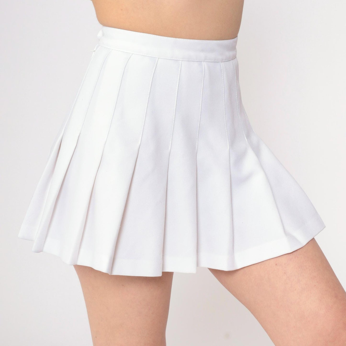 90s Skyr White Pleated Mini Skirt High Waist Tennis Preppy Extra Small