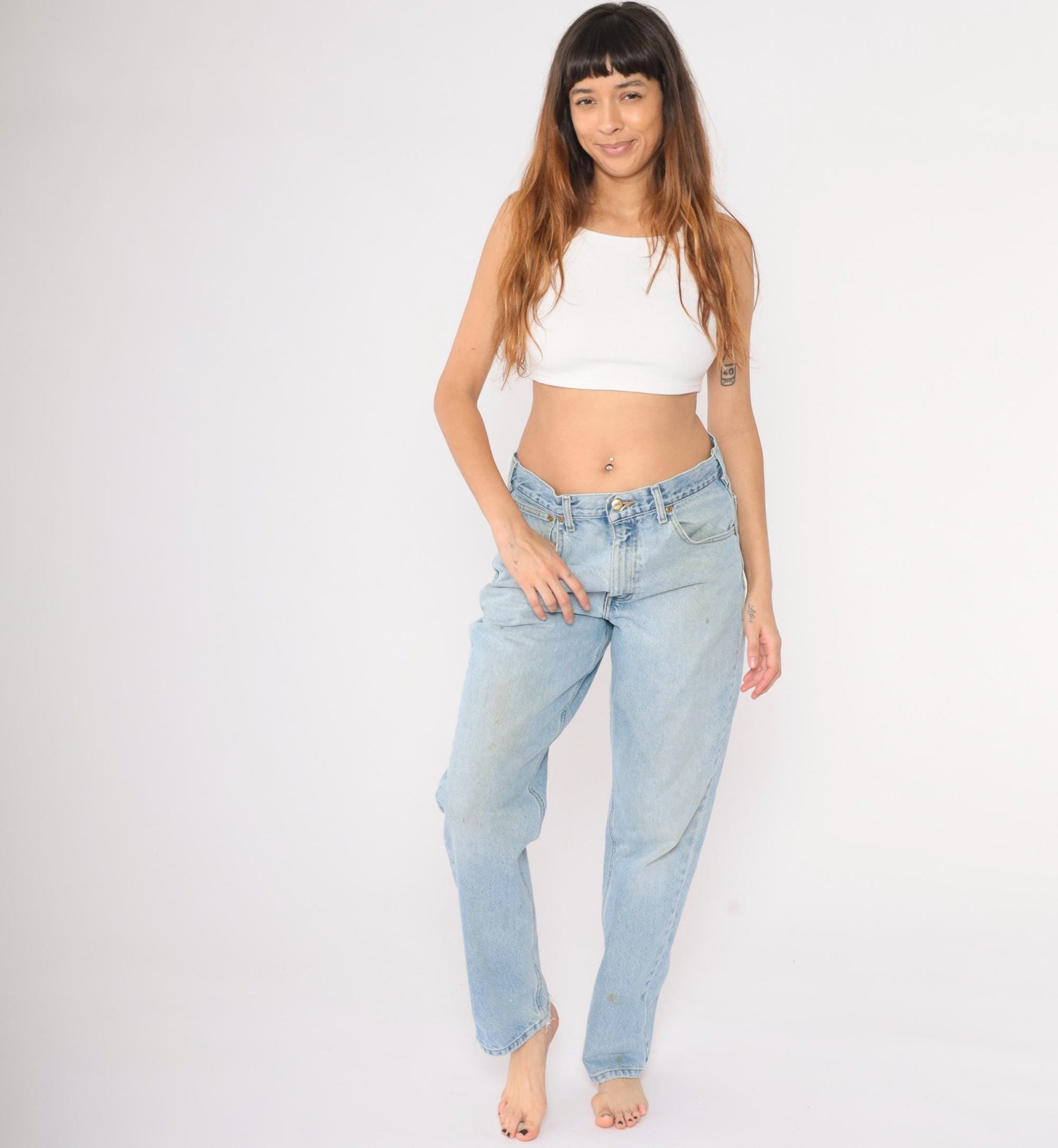 00s Carhartt High Waist Straight Leg Jeans Blue Denim 34x32