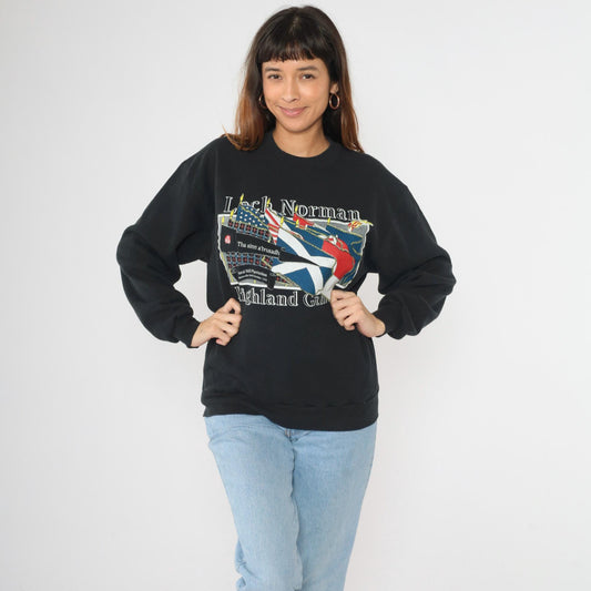 90s Loch Norman Highland Games Sweatshirt North Carolina Black Crewneck Medium