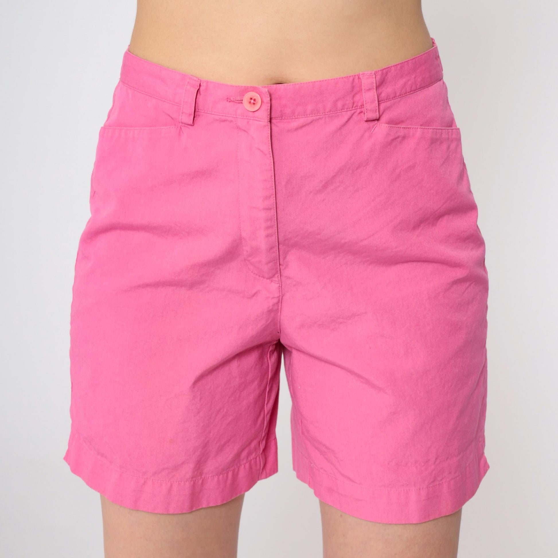 Y2K Liz Claiborne Hot Pink High-Waisted Cotton Shorts Petite 4