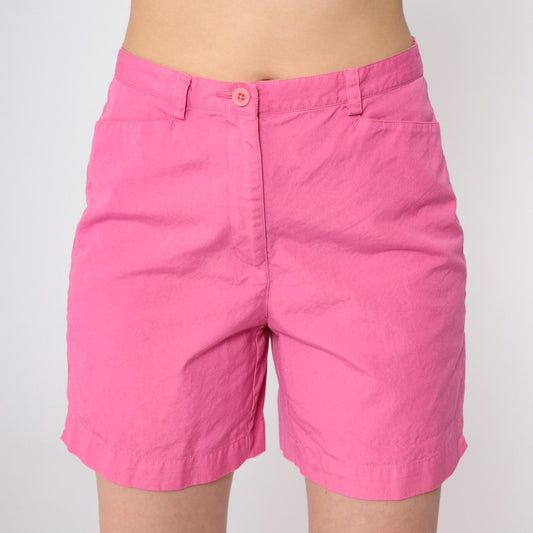 Y2K Liz Claiborne Hot Pink High-Waisted Cotton Shorts Petite 4