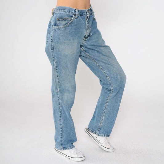 90s Lee High Waist Straight Leg Jeans Blue Denim Large