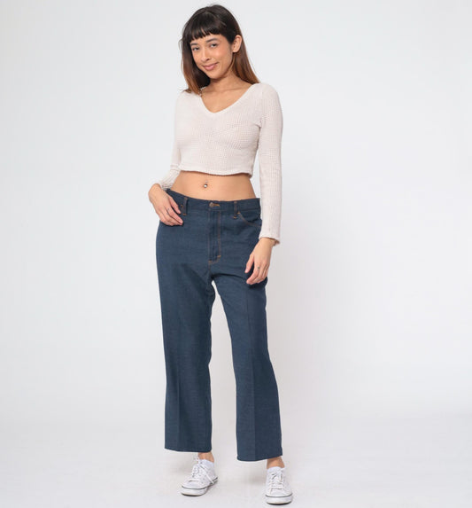 80s Dickies Branders Dark Wash High-Waisted Bootcut Jeans 36x32