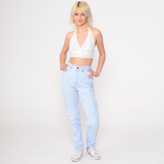 90s Lee Riders High Waist Tapered Light Wash Denim Jeans Extra Small