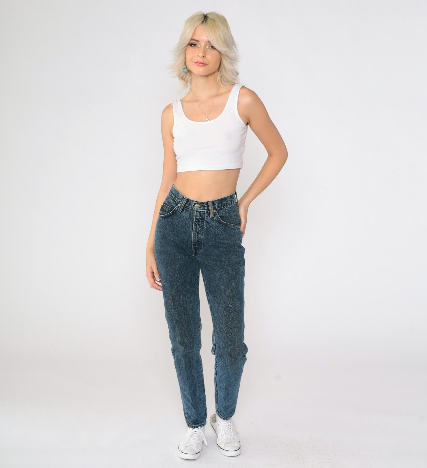90s Levi's 900 Series High-Waist Tapered Mom Jeans Dark Blue Denim Extra Small