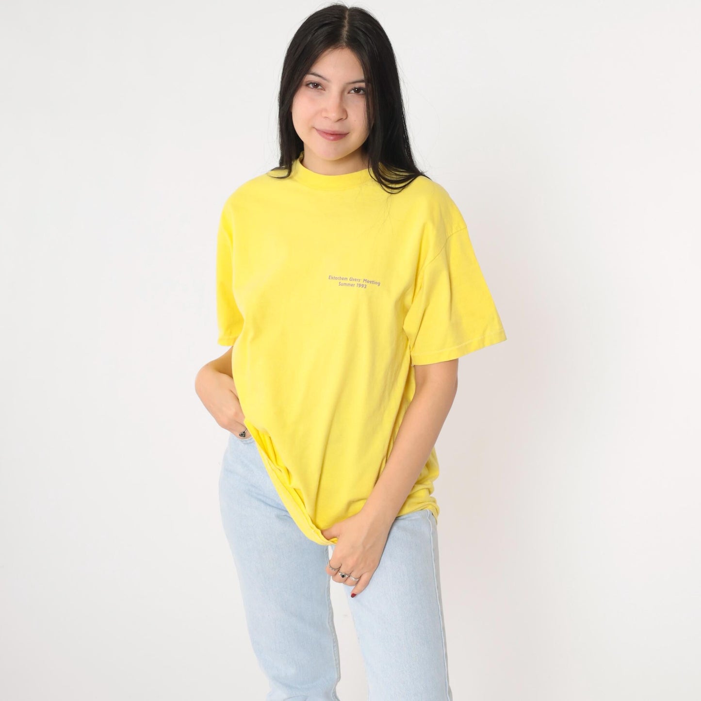 1993 Ektachem Users Meeting T-Shirt Yellow Sun Graphic Medium