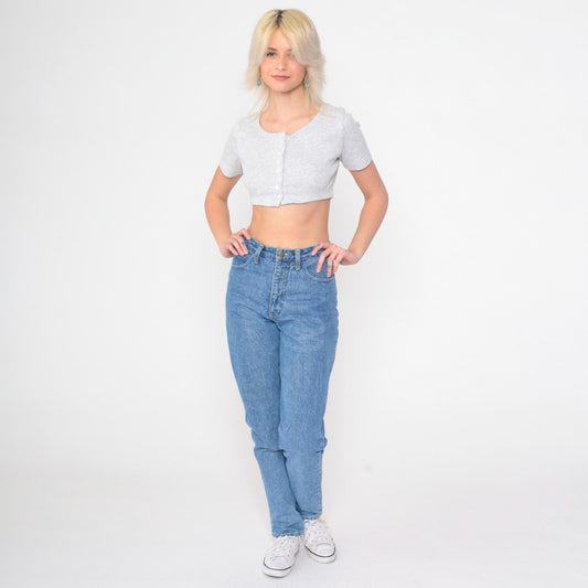 90s Guess High Waisted Tapered Jeans Blue Denim Small S