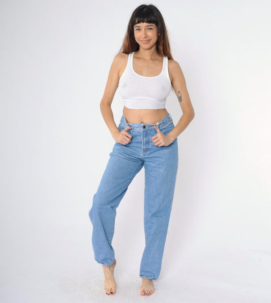90s Gino Benotti High-Waist Straight-Leg Jeans Blue Denim Size 30