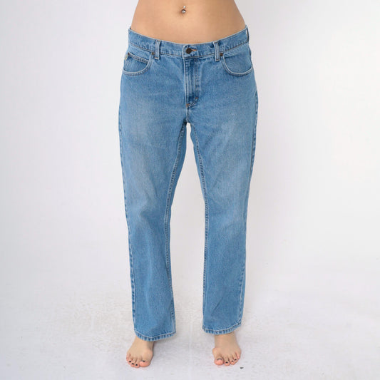 90s L.L. Bean Straight Leg Jeans High Rise Blue Denim 34x29