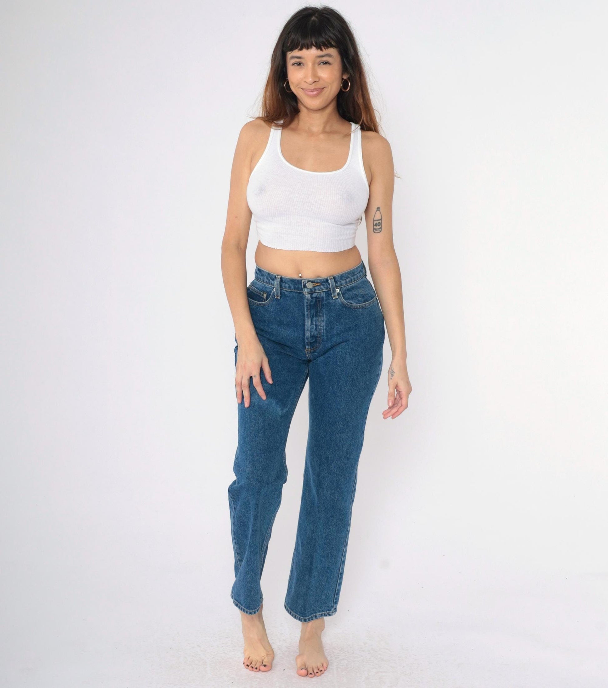 Y2K Ralph Lauren Polo Straight Leg Jeans Medium Wash Denim Small