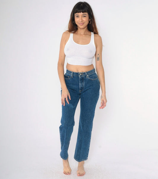 Y2K Ralph Lauren Polo Straight Leg Jeans Medium Wash Denim Small