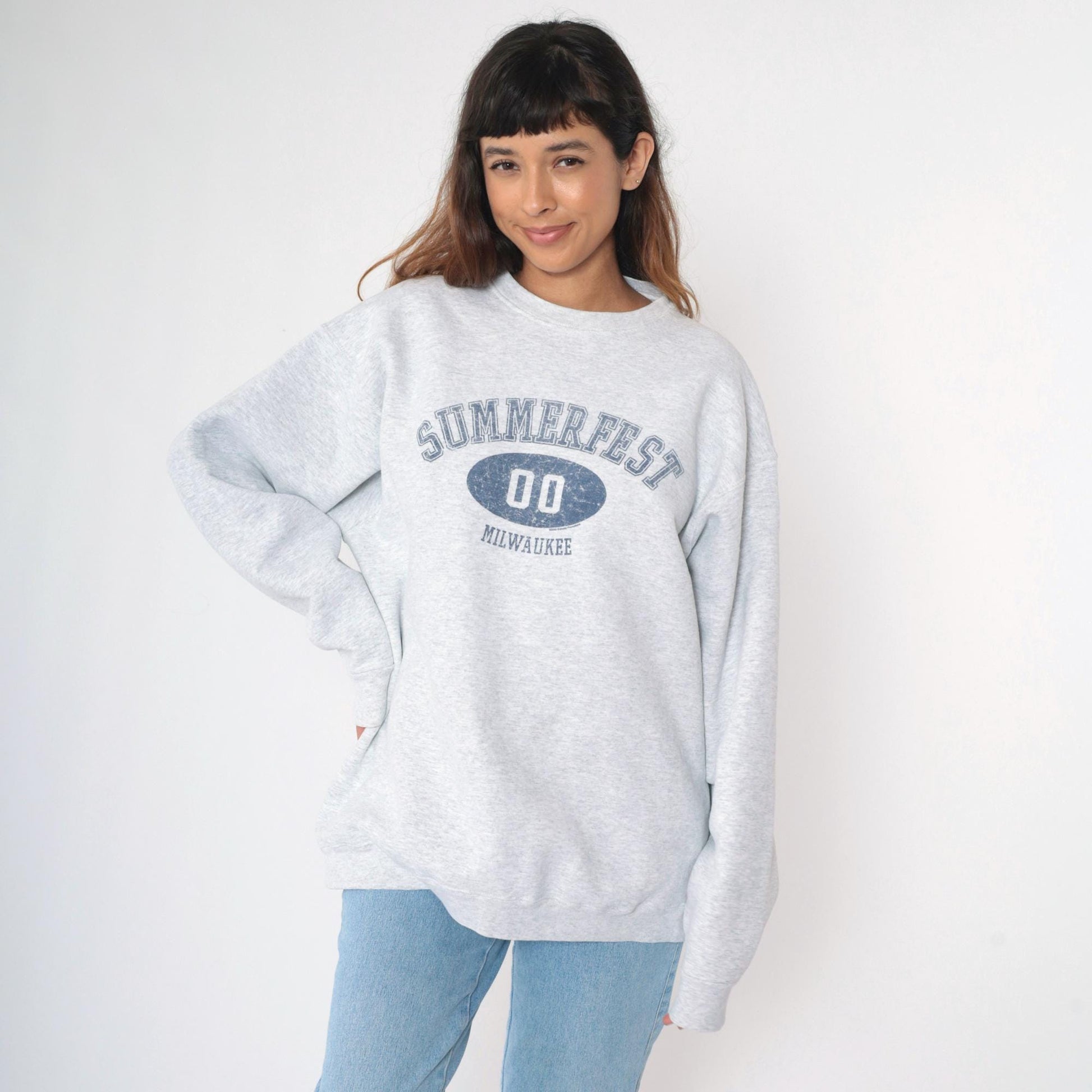 2000 Summerfest Milwaukee Music Festival Sweatshirt Grey Graphic XXL