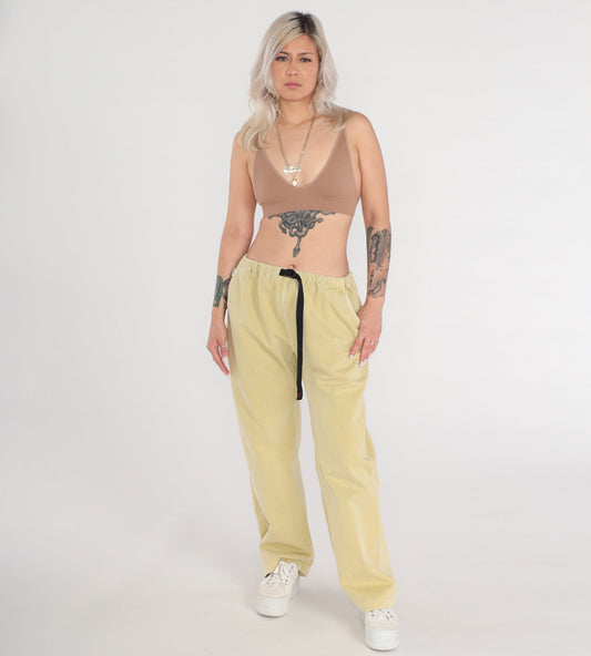 90s Gramicci Yellow Drawstring Pants Cotton Climbing Wear Extra Large