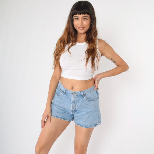 90s Gap Factory Store Jean Shorts Light Wash High Waisted Denim Large