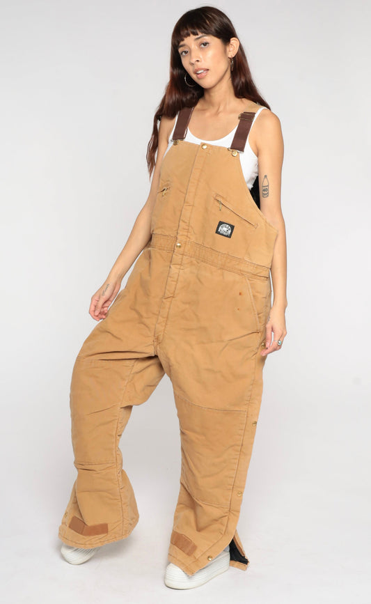 90s Polar King Tan Insulated Coveralls Workwear Jumpsuit Men's Large 44