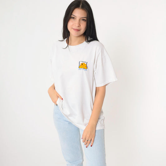90s Winnie the Pooh Just Pooh Disney Graphic T-Shirt White Cotton Large