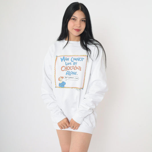 90s Shoebox Greetings Hallmark Sweatshirt Chocolate Graphic Raglan Medium Large