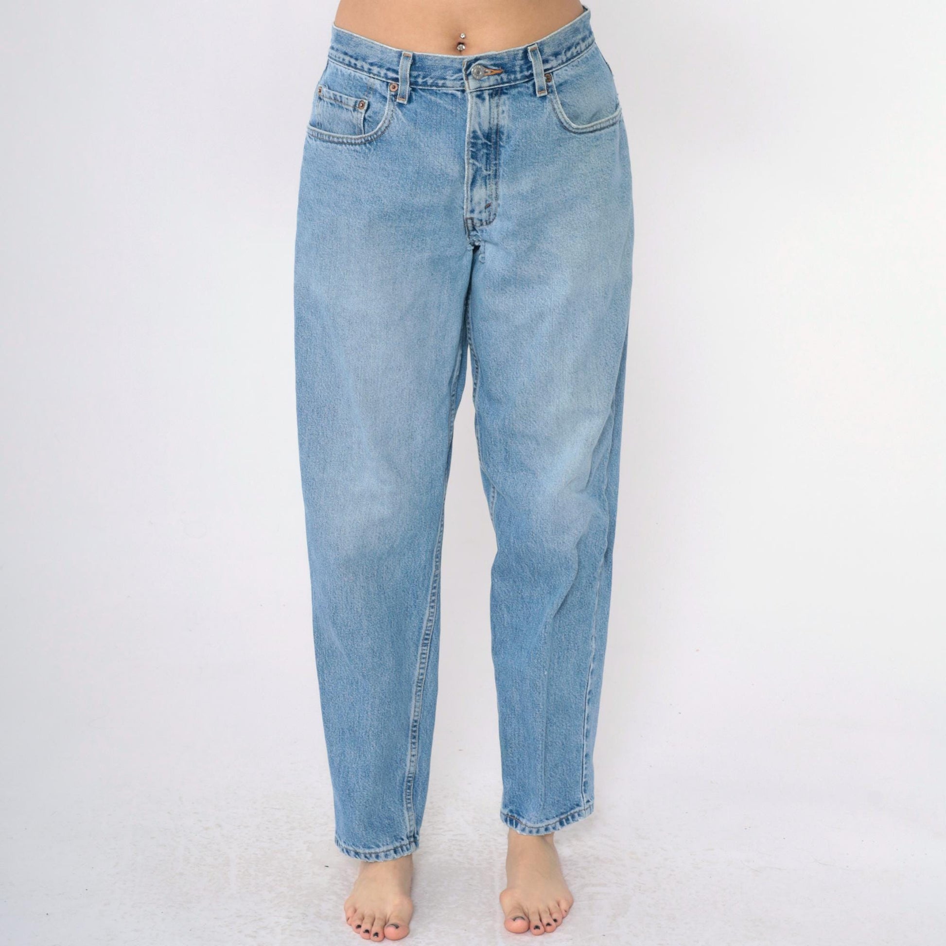 90s Levi's 560 High Waist Tapered Jeans Blue Denim Men's 32x32