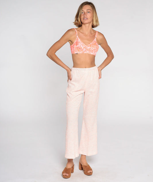 70s Pink Bell Bottom Pants High Waist Flared Trousers Small Medium