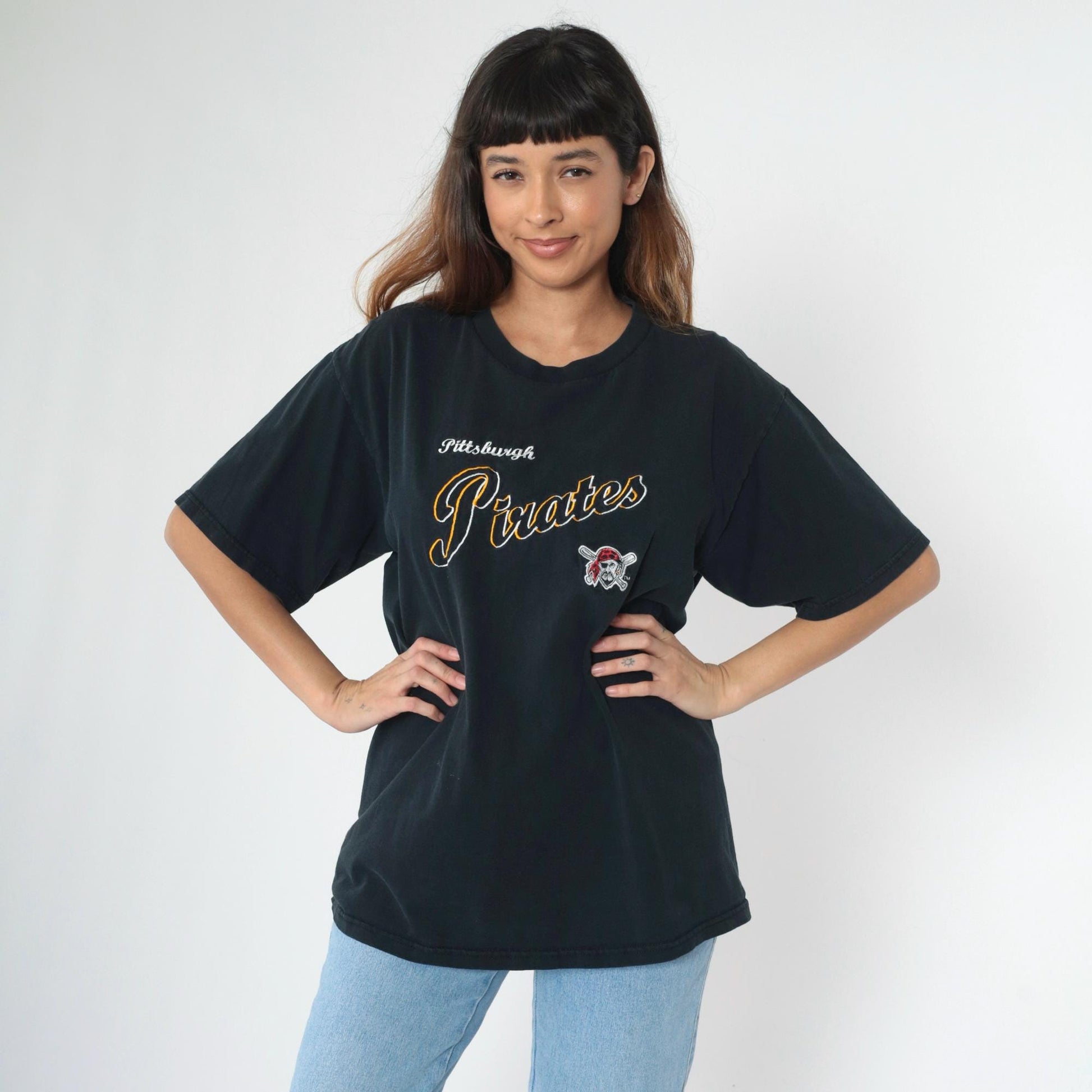 90s Pittsburgh Pirates Lee Sport Embroidered Baseball T-Shirt Large