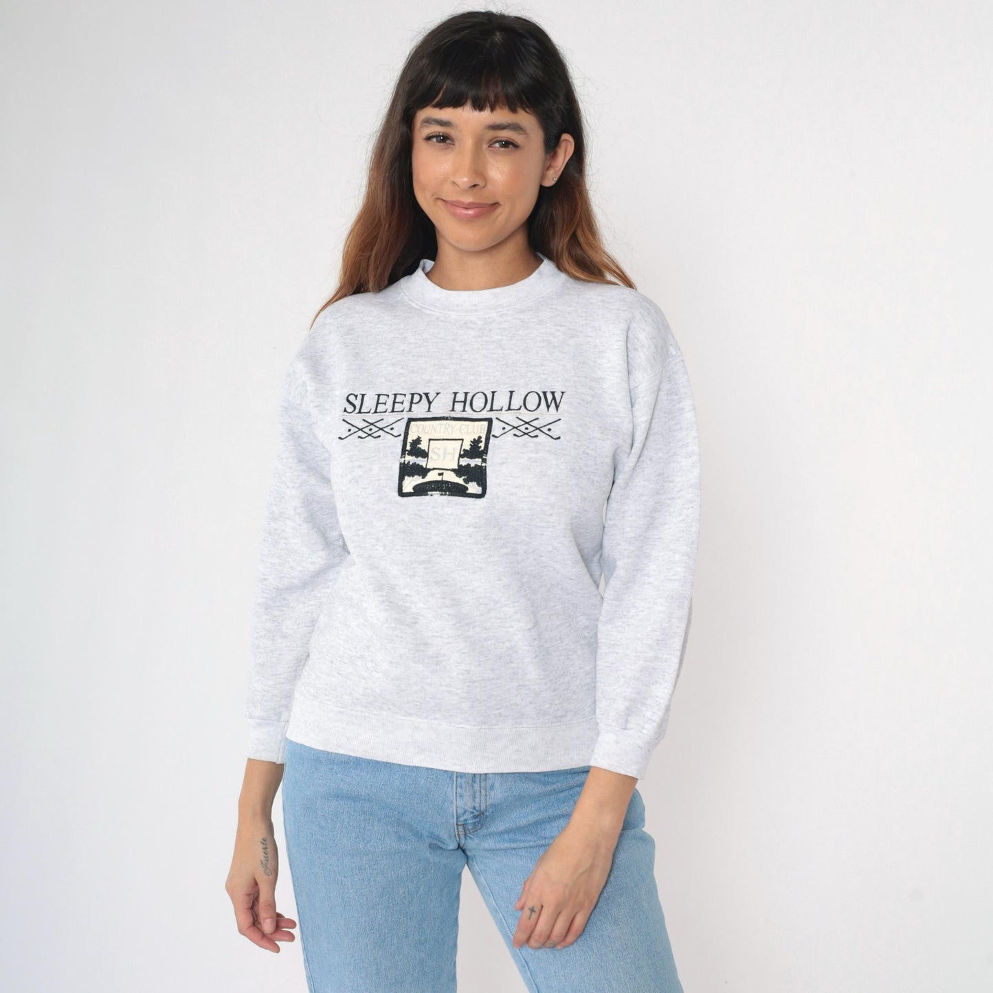 90s Sleepy Hollow Country Club Sweatshirt Embroidered Golf Crewneck Small
